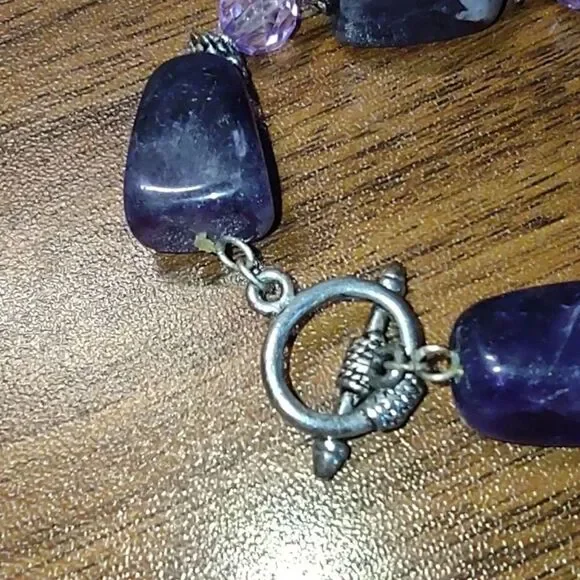 AMETHYST Stone & Bead Bracelet Excellent Pre-owned condition - Picture 4 of 4